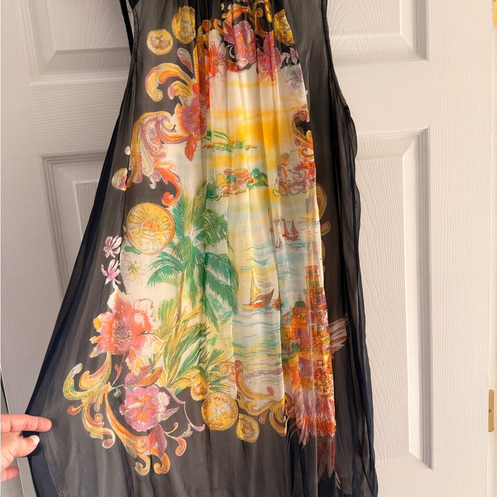 Moulinette Soeurs Sheer Dress with Vibrant Print